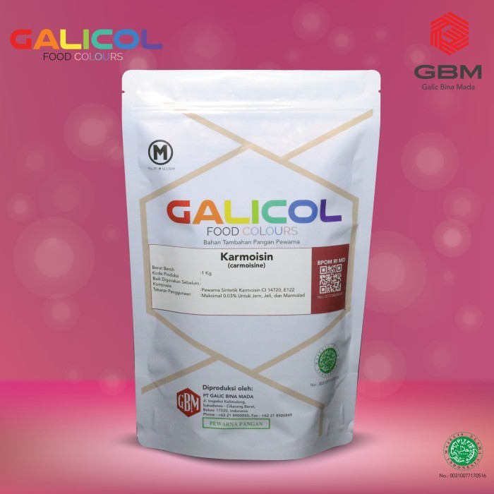 

Pewarna Makanan Karmoisin Merk Galicol CI 14720 - Packaging 1Kg - Karmoisin, Bubblewrap