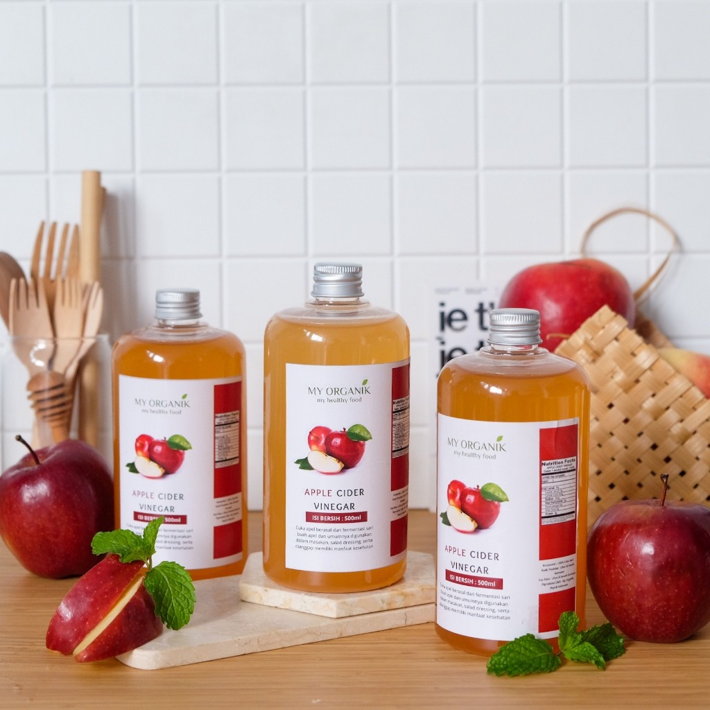 

My Organik Paket Lebih Hemat 3 Cuka Apel With Mother 500 ml Asli 100% Apple Vinegar With Mother