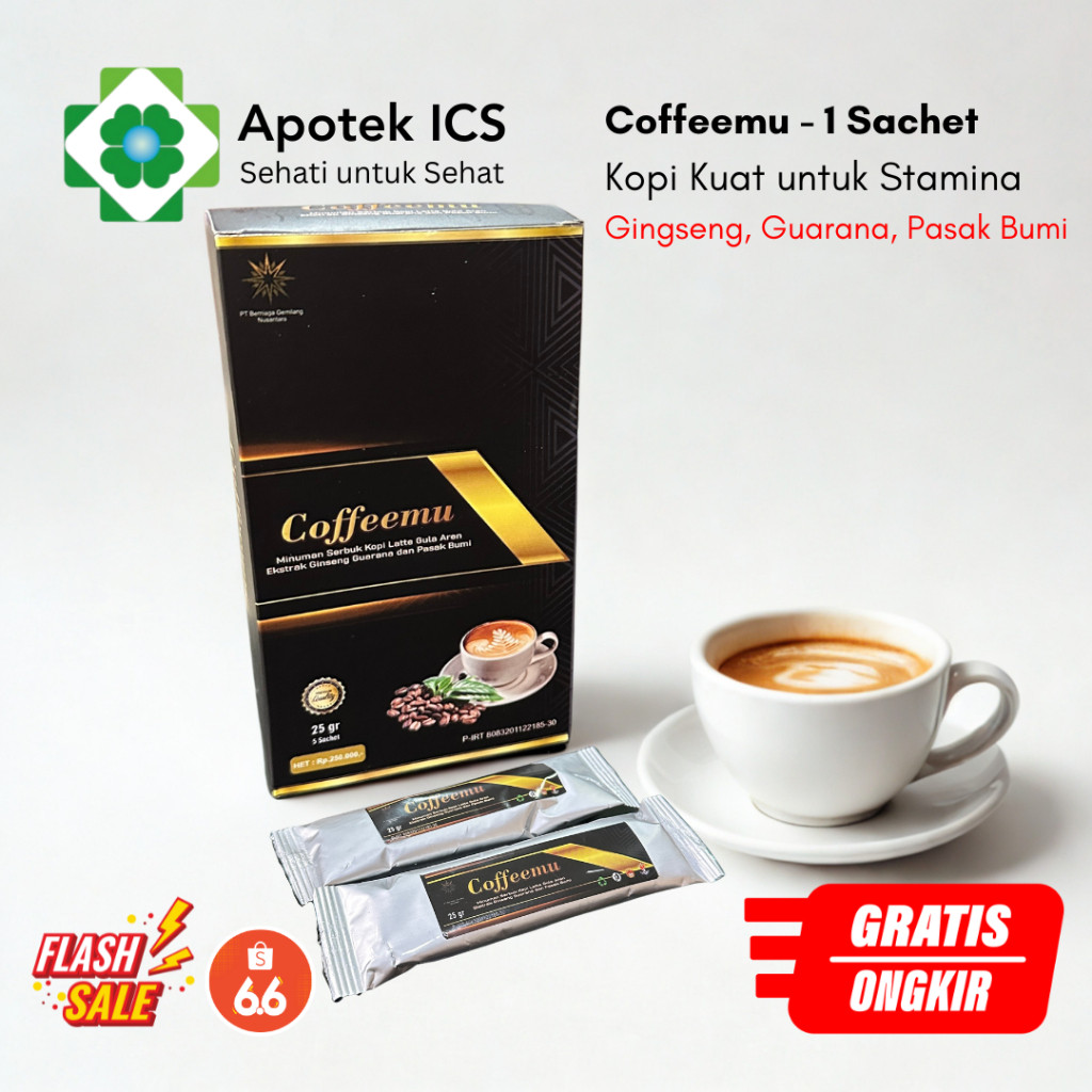 

Coffeemu Kopi Kuat 1 Sachet - Kopi Stamina Pria Dewasa Original BPOM - Rasa Mantap dan Nikmat