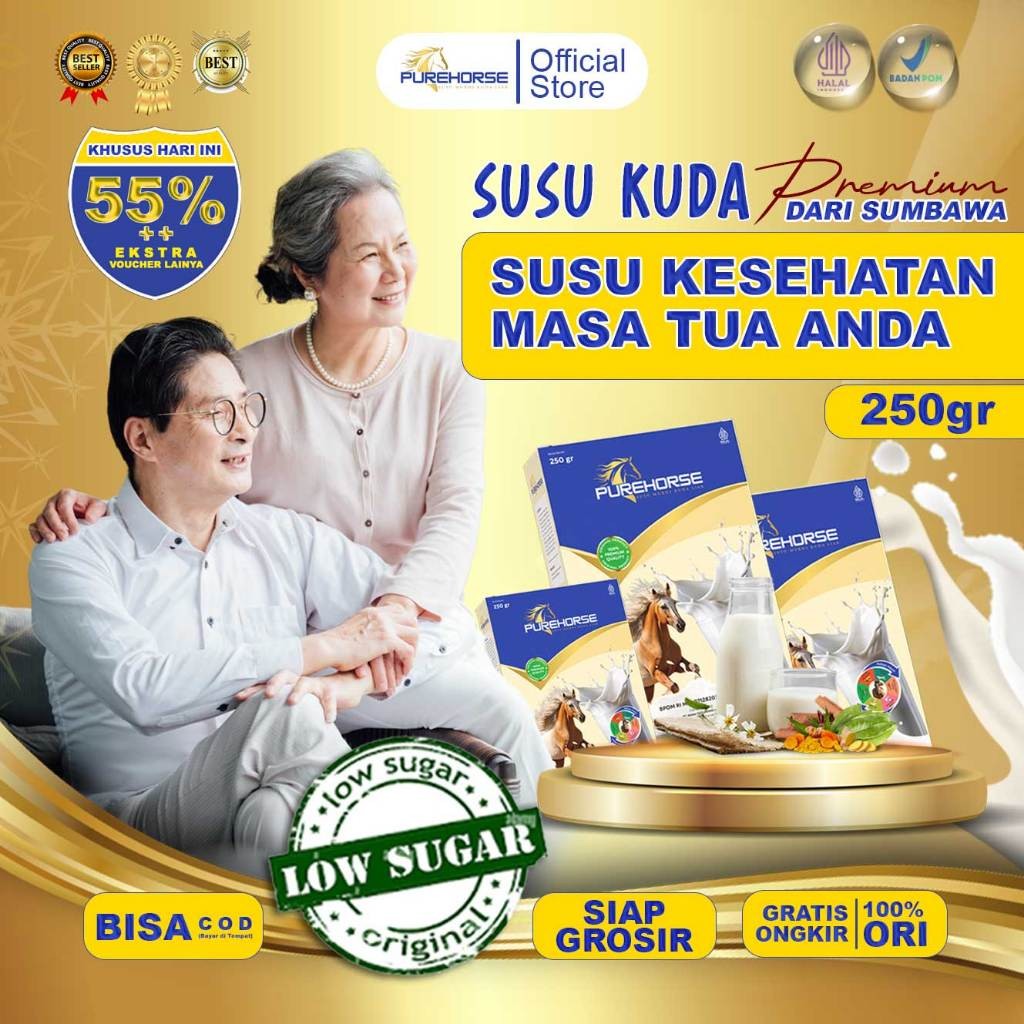 

Purehorse Susu Kuda Liar Sumbawa Asli 100% Kemasan 250gr Lebih Banyak dan Hemat