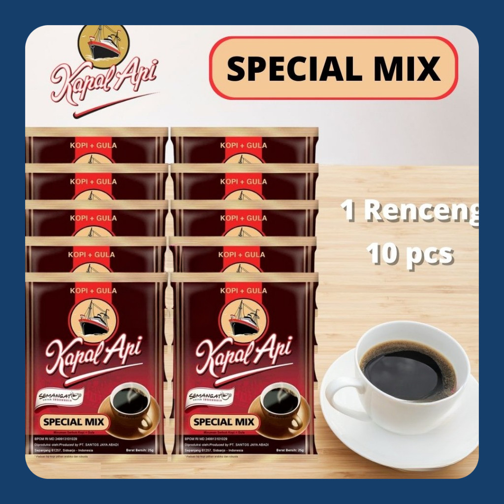 

️ StoryofMU ️ [RENCENG] KOPI KAPAL API Special Mix 23gr Renceng Isi 10 Sachet - Kopi Hitam+Gula