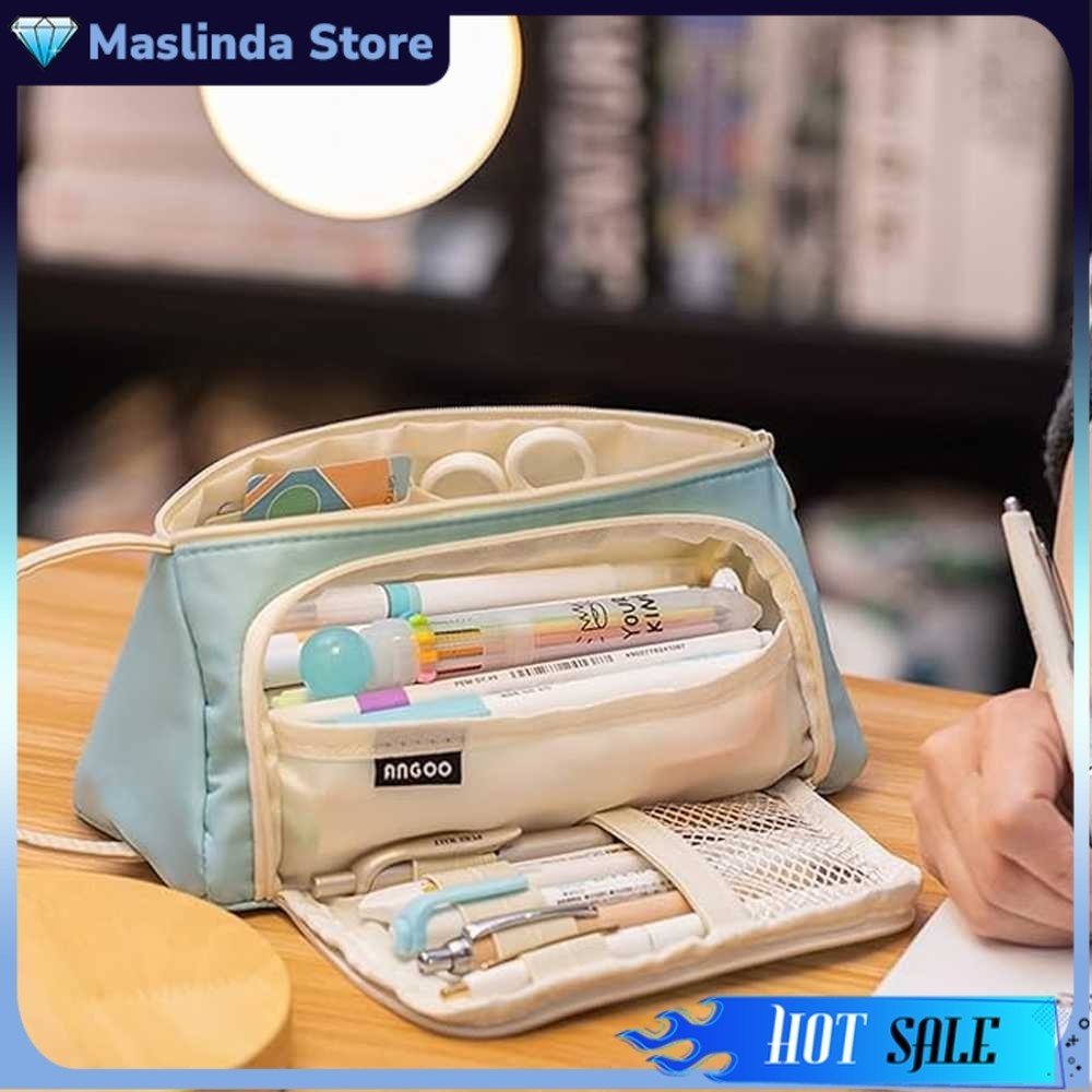 

Tempat Pensil Sekolah Multi Layer Aesthetic Ala Korea Banyak Slot Case Pouch Berkualitas- MS