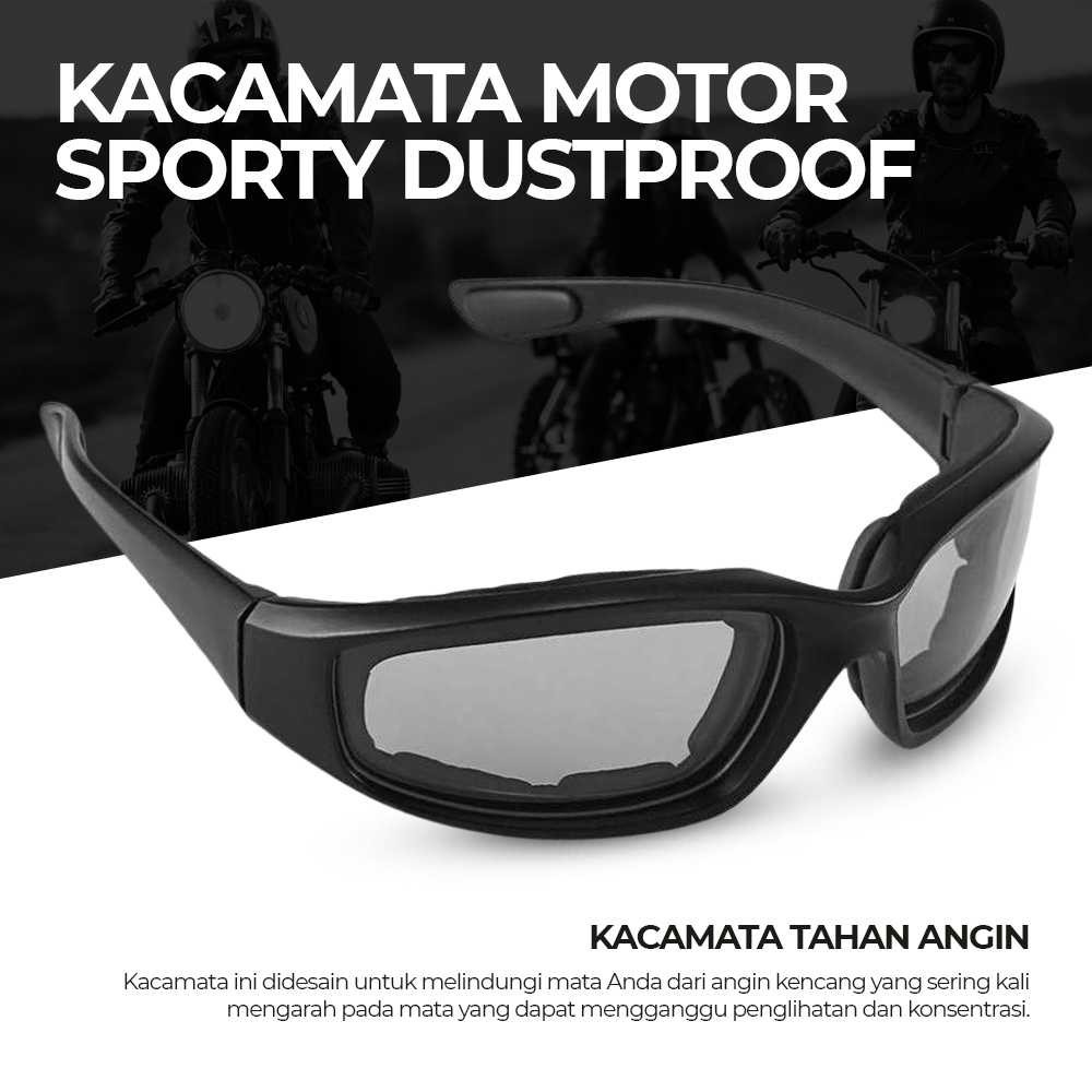 Kacamata Motor Sporty Kacamata Sepeda Anti Debu Anti Angin Anti Silau Sinar UV Dustproof
