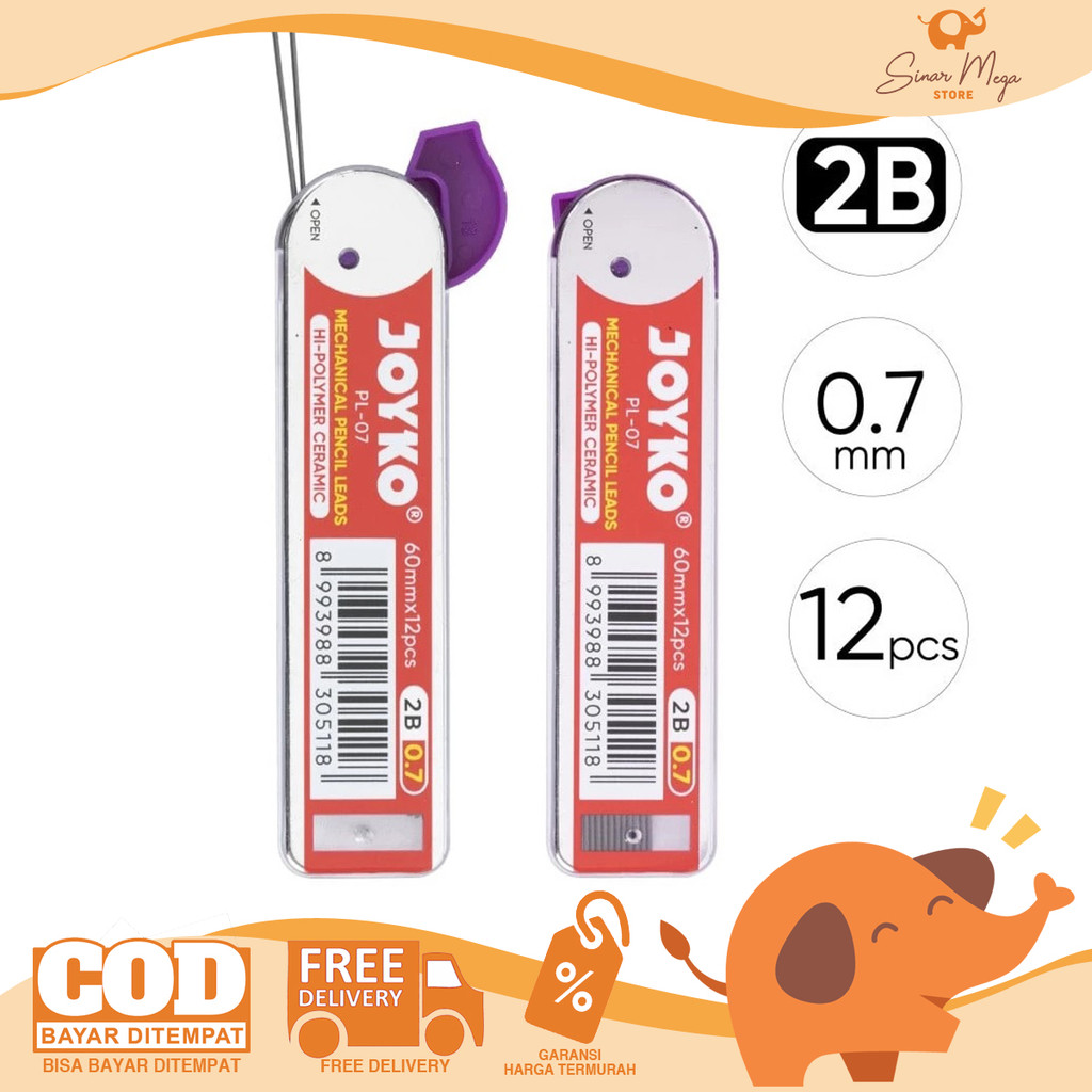 

JOYKO Isi Pensil Mekanik 2B PL-07 SATUAN 0.7mm - Mechanincal Pencil Leads Murah