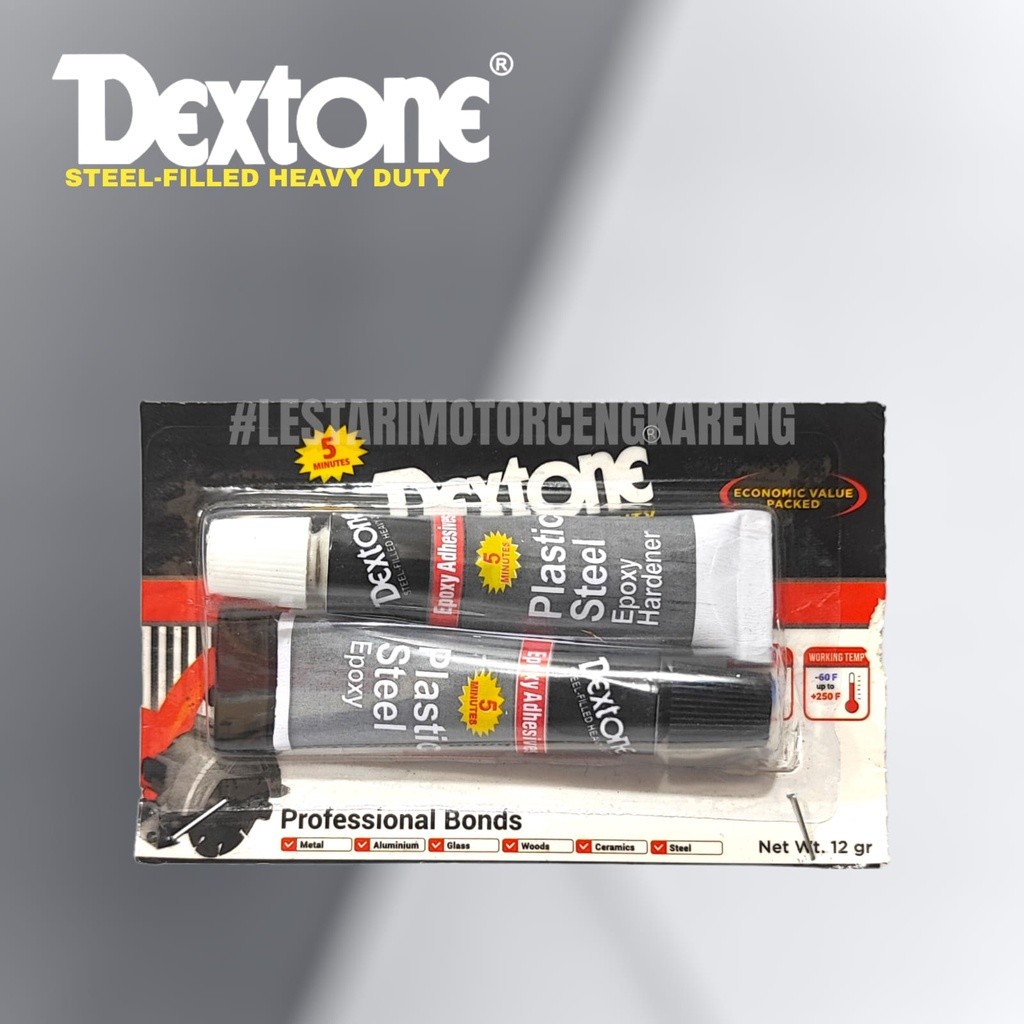 

TERLARIS LEM DEXTONE EPOXY ADHESIVES 5 MENIT UNTUK BODY PLASTIK BESI DLL 12 G