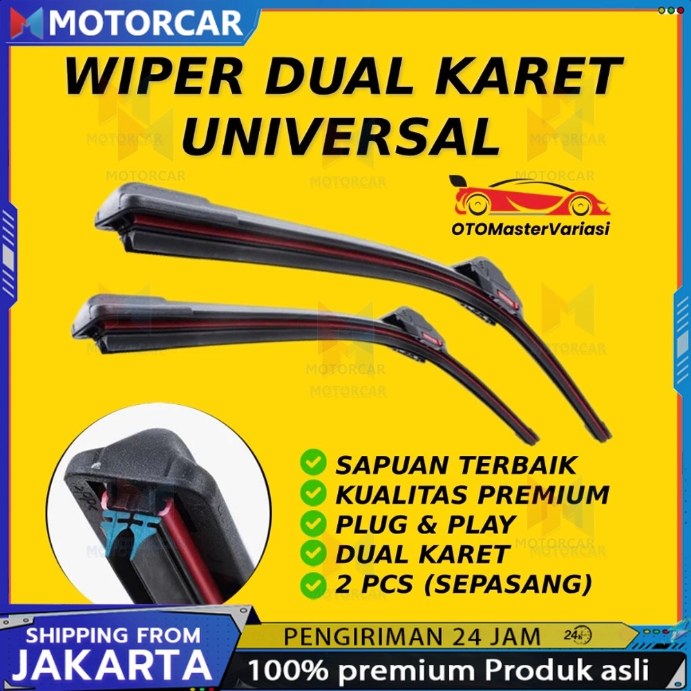 Wiper Frameless Dual Blade Wiper Mobil Dual Blade - Universal Semua Mobil - Wiper Frameless Dual Kar