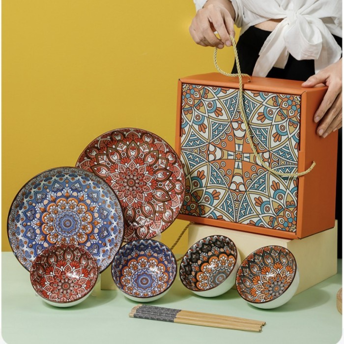 Bohemia Bowl Plate Set paket piring mangkok keramik hampers hadiah lebaran idul fitri natal merry ch