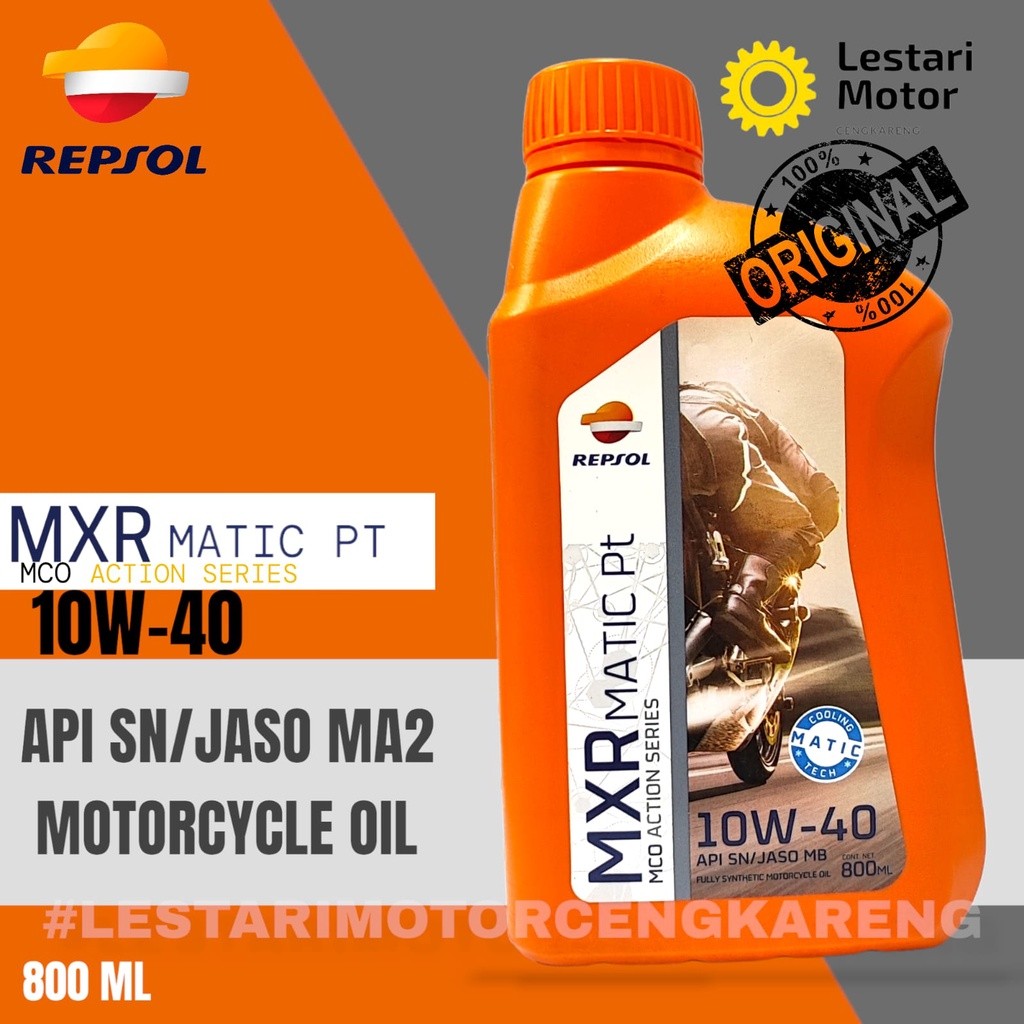 TERLARIS OLI MESIN MOTOR REPSOL MXR MATIC PLATINUM FULL SYNTHETIC 10W-40