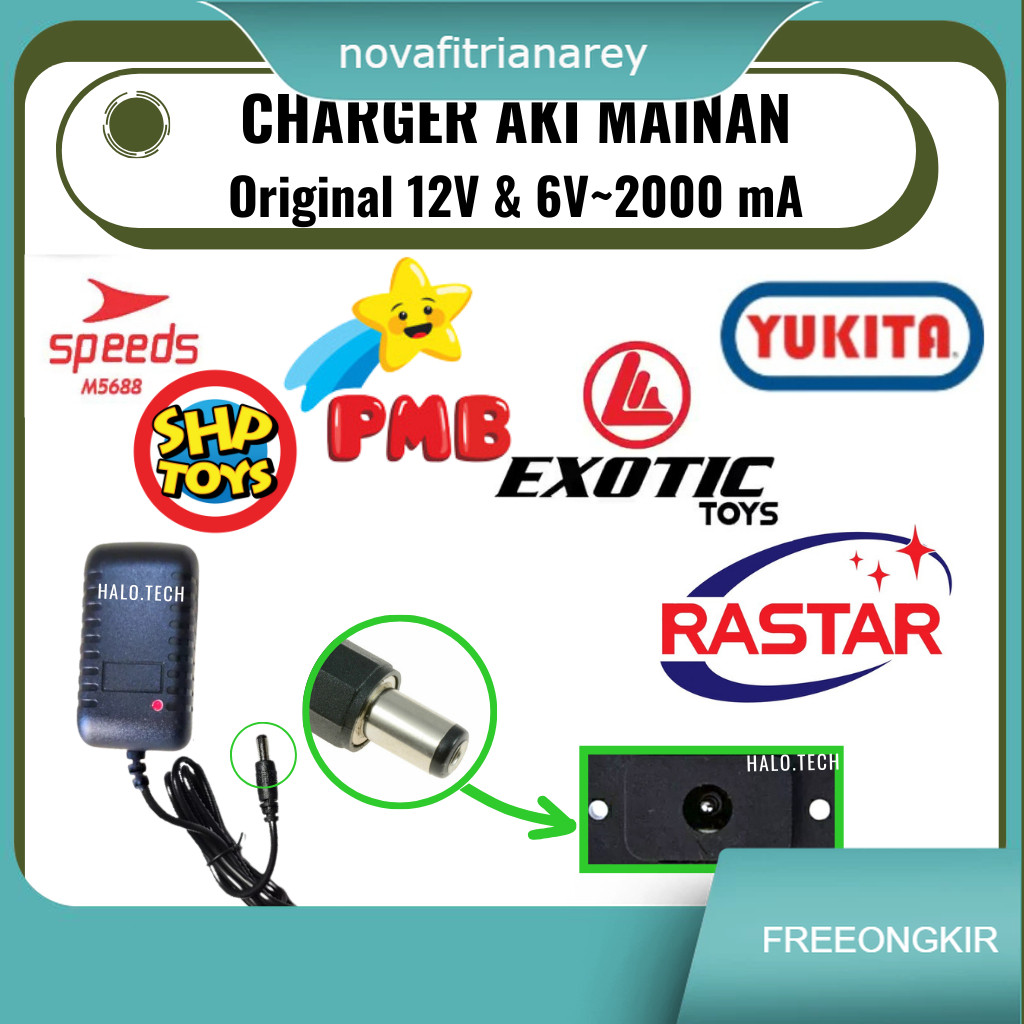 Charger Mobil PMB Motor PCX Mainan Carger Cas mainan anak 12V 6V / 2000 mAh
