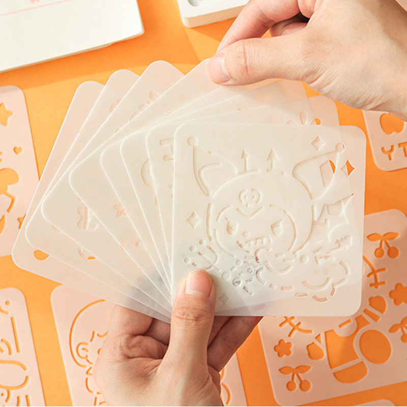 

[GROSIR ATK] STENCIL PENSIL / CETAKAN MENGGAMBAR CRAFTING JOURNAL STUFF MOTIF KARTUN CUTE ISI 8 PCS