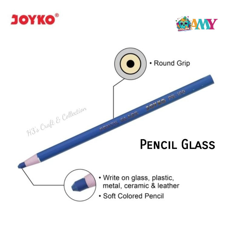 

(1BIJI) JOYKO PENCIL KACA BIRU PG100 AMY STASIONARY
