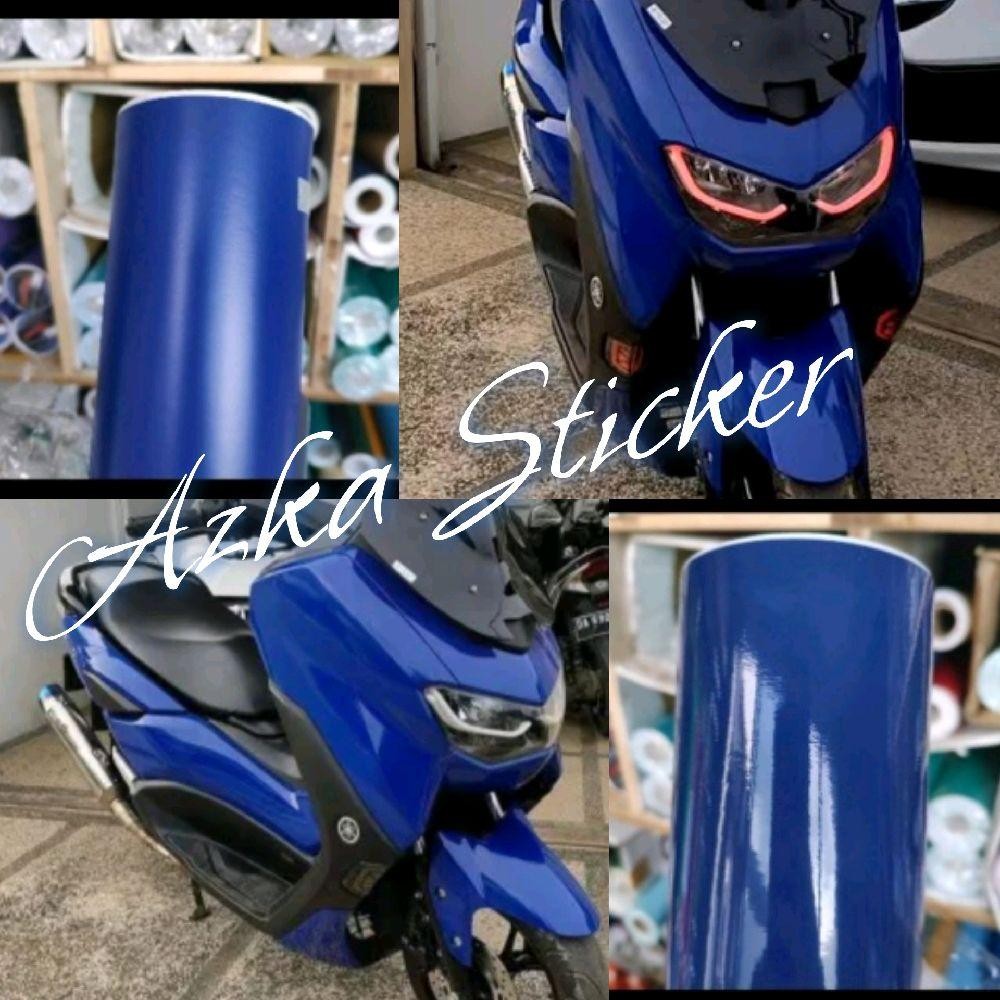 Stiker skotlet motor biru navy glossy stiker skotlet biru navy doff stiker skotlt biru navy