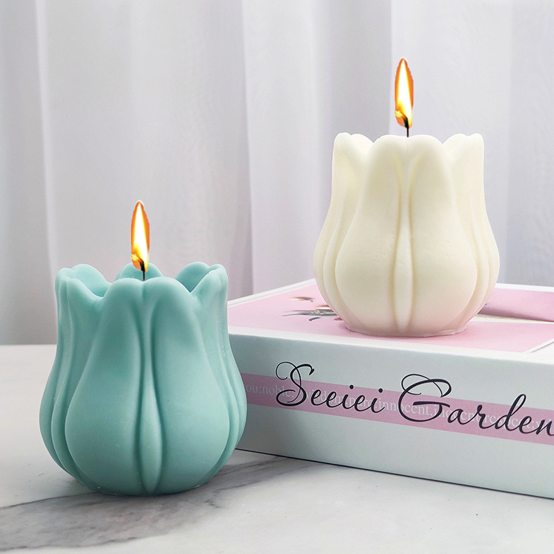 

Large Tulip Flower Candle Silicone Molds Handmade Cake Chocolate Ice DIY Flower Soap Plaster Decoration Resin Crafts Mold