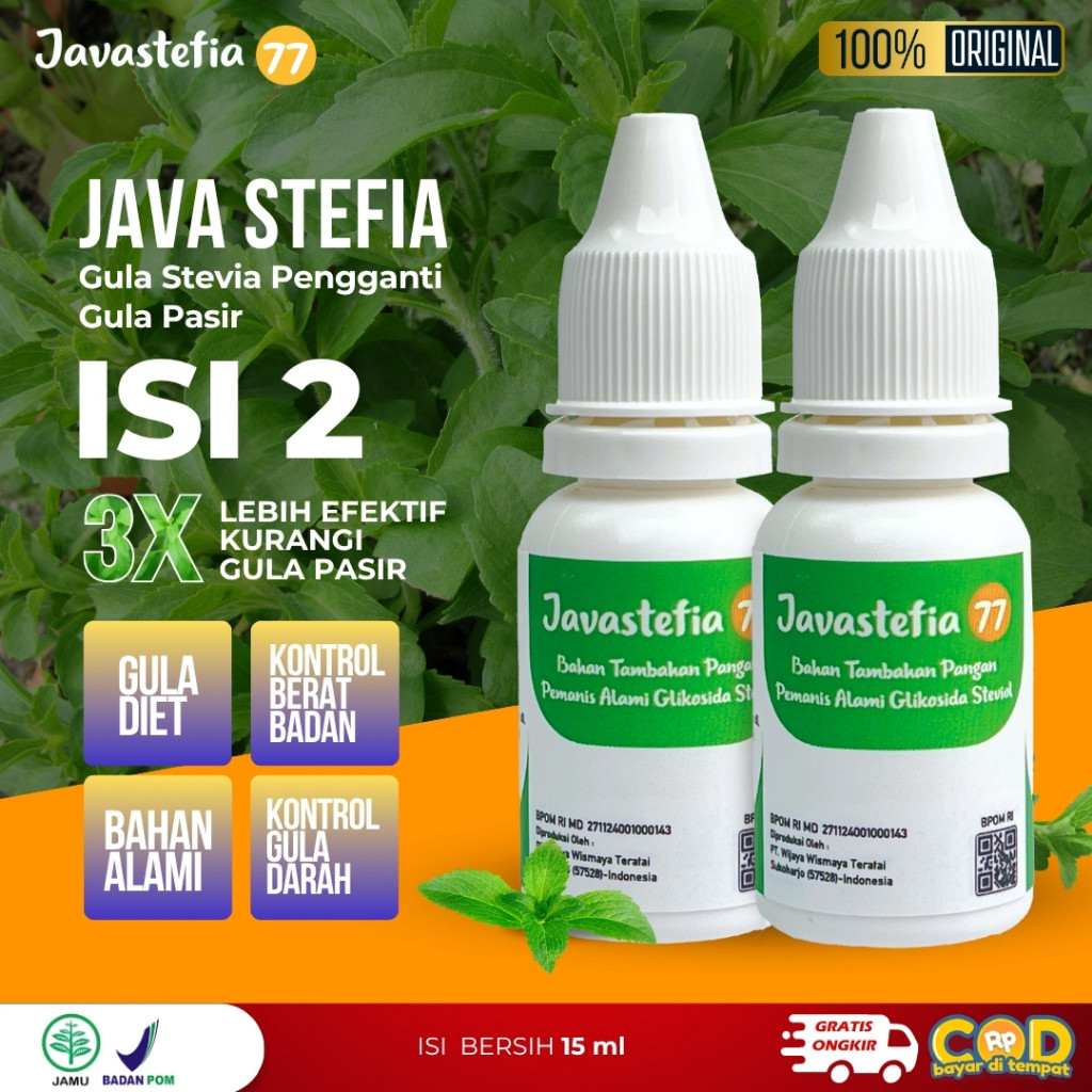 

[ PAKET ISI 2 ] Gula Diet & Diabetes | Stevia Tetes Cair 100% Pemanis Makanan Minuman Berijin BPOM