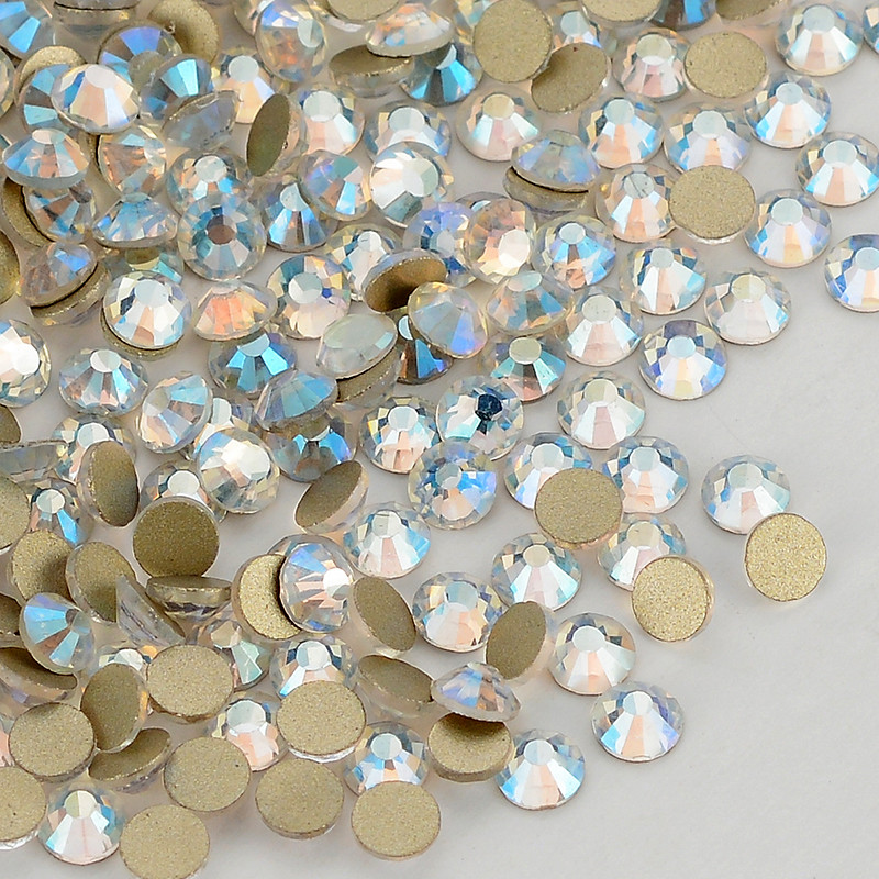 

SS3-SS50 Blue Moonlight Glass Flatback Rhinestone Glitter Gold Base Non Hotfix Strass Rhinestones for Diy Craft Dress Decoration
