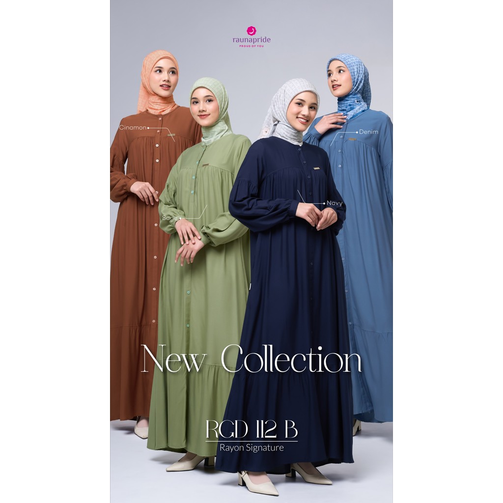 RAUNA GAMIS RGD 112 B - gamis dewasa - DRESS MUSLIM - GAMIS KULIAH || KERJA