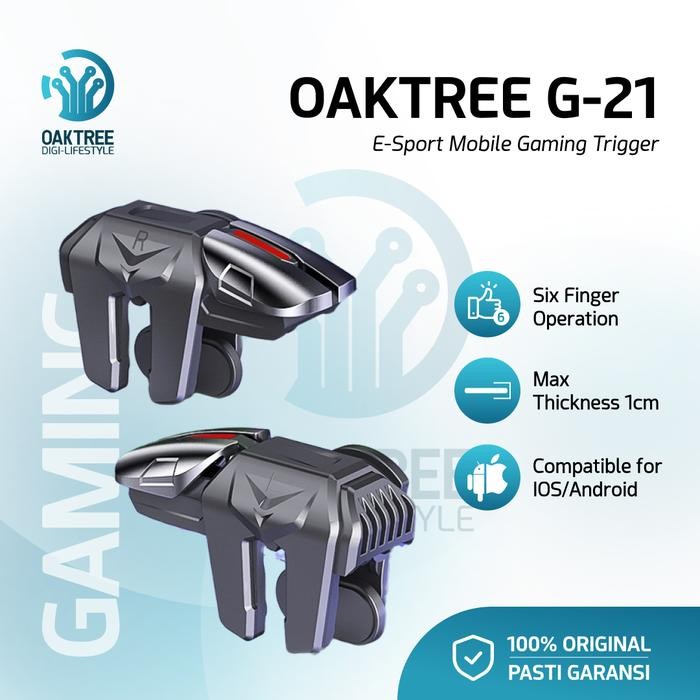 Oaktree G21 Trigger Pubg FF Fps L1 R1 Gaming Six Finger Trigger Gaming