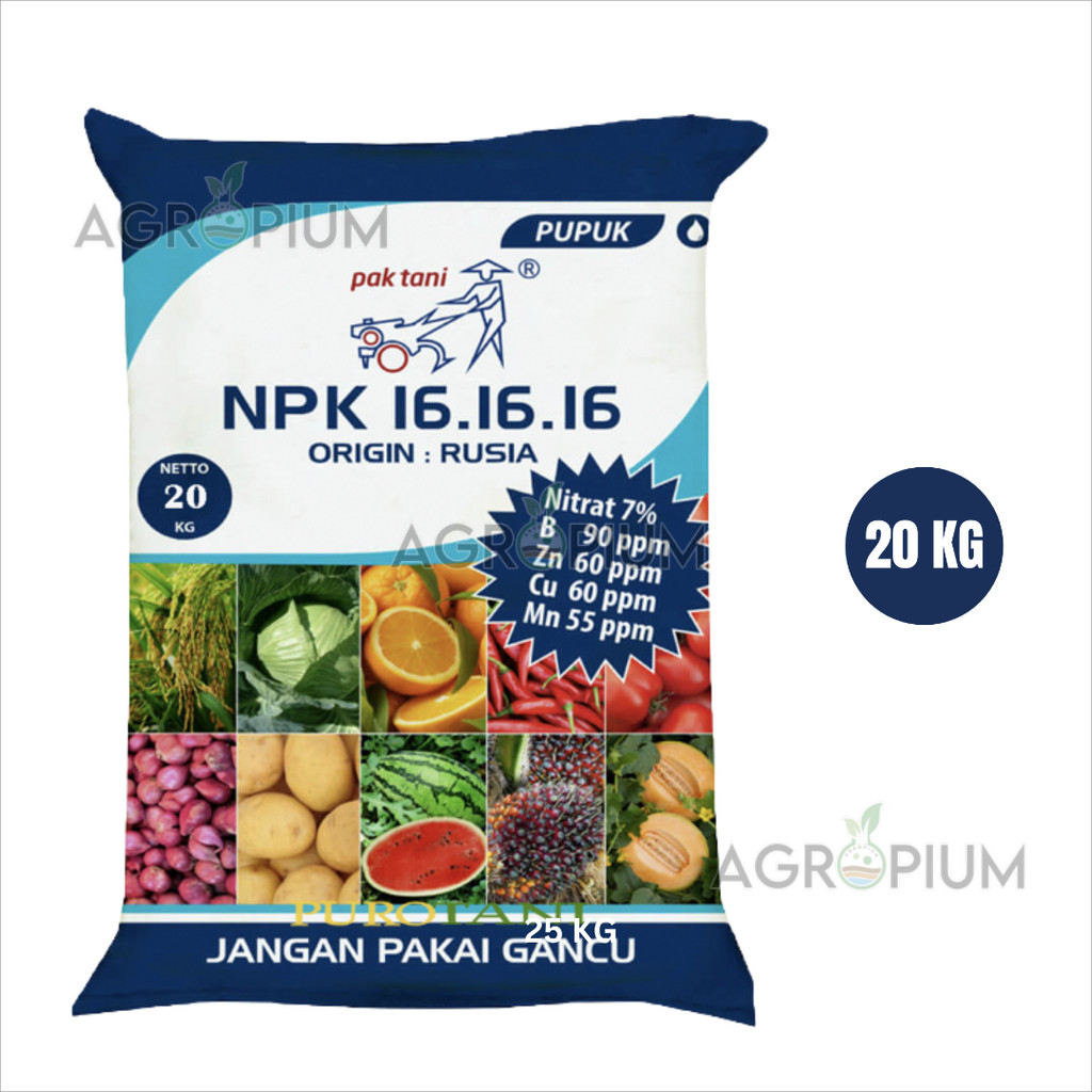 Pupuk Npk 16-16-16 Pak Tani 20 Kg Kemasan Pabrik