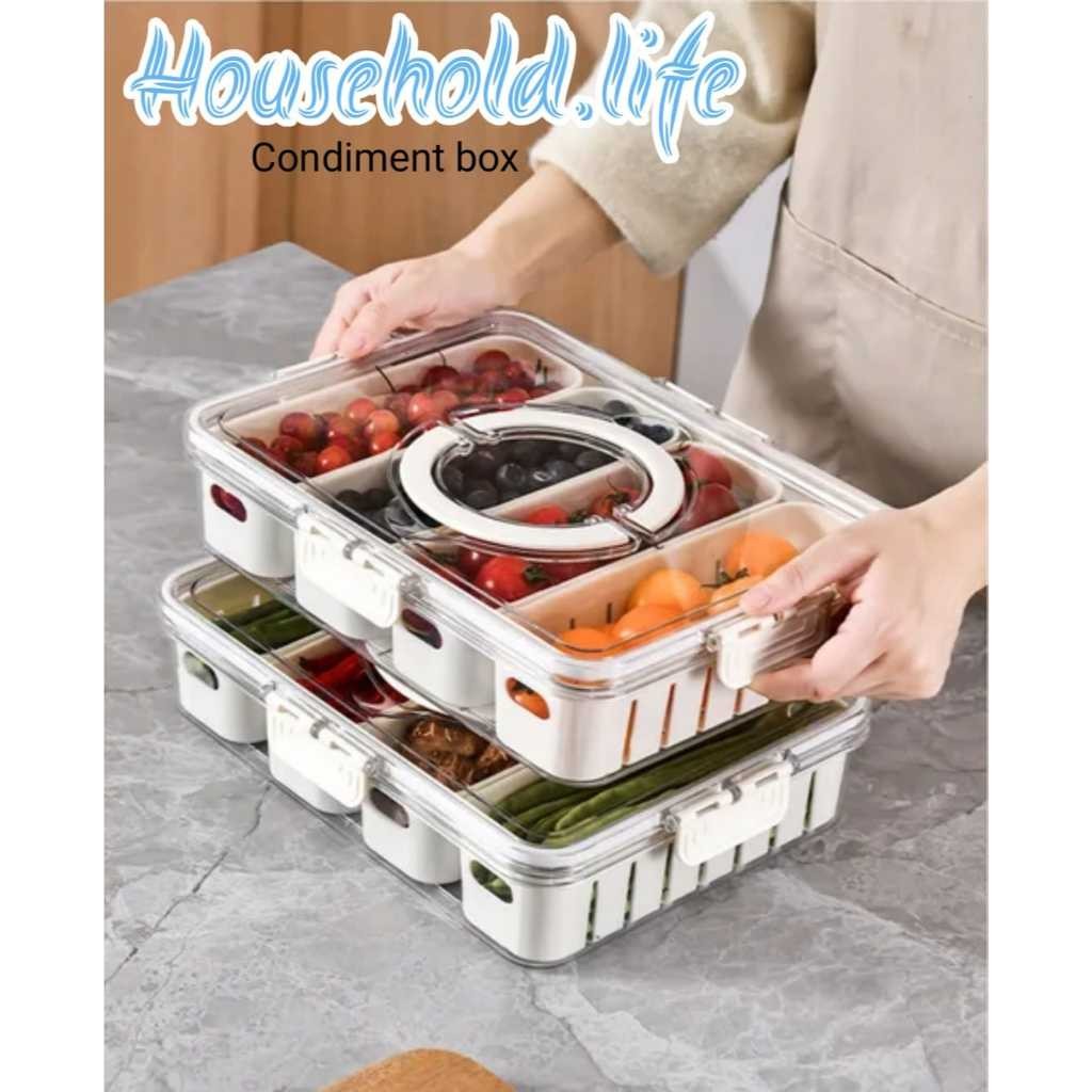 Food Container Kedap Udara Kotak Penyimpanan Kulkas Freezer Tebal Plastik Rak Penyimpanan Kulkas Sek