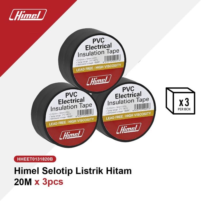 

Bundle Himel Electrical Tape Hitam uk.20m isi 3pcs