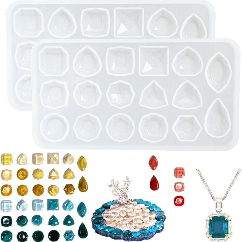 

DIY Ring Necklace Nail Art Gem Patch Crystal Epoxy Resin Silicone Mold for Jewelry Making