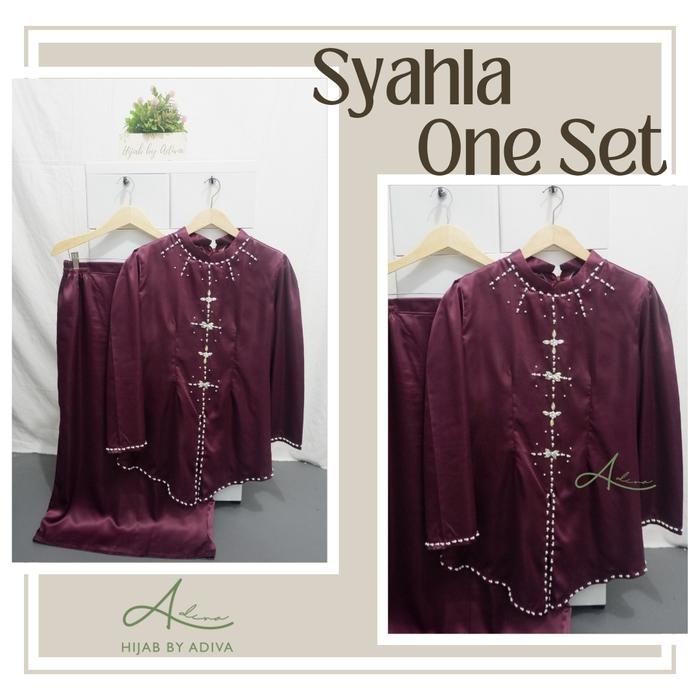 BY ADIVA - Syahla One Set Melayu JUMBO LD 120 130 140 Muslim Wanita Baju Setelan Lebaran Mewah - Bur