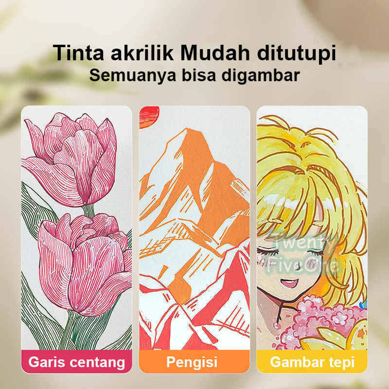 

Ay00! ENMY Spidol Akrilik Pelangi 0.6mm Anti Luntur Cepat Kering Tekan Sekali Langsung Pakai Untuk