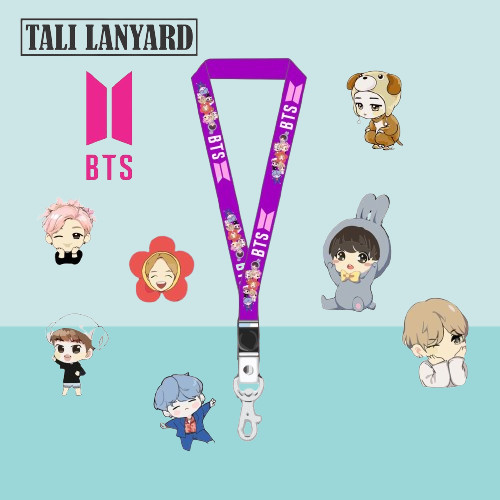 

TALI LANYARD BTS - BANGTAN BOYS | TALI BTS ARMY FAN CHIBI ANIME LUCU CUTE | WARNA UNGU PURPLE - TALI ID CARD GANTUNGAN KUNCI GANTUNGAN FLASHDISK GANTUNGAN NAMETAG TALI LANYARD BEST SELLER COD