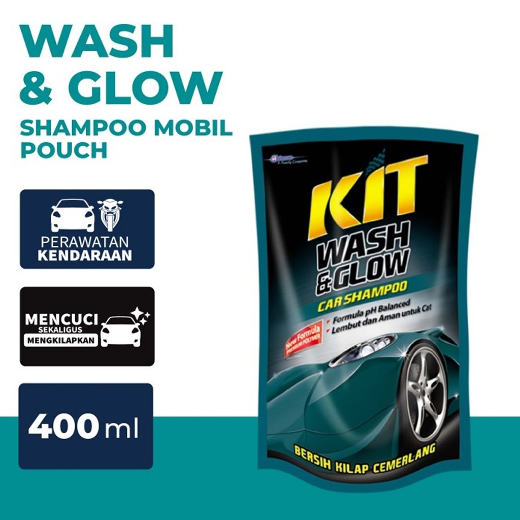 KIT WASH & GLOW CAR SHAMPOO - SHAMPOO WASH & GLOW CAR KIT 400ml