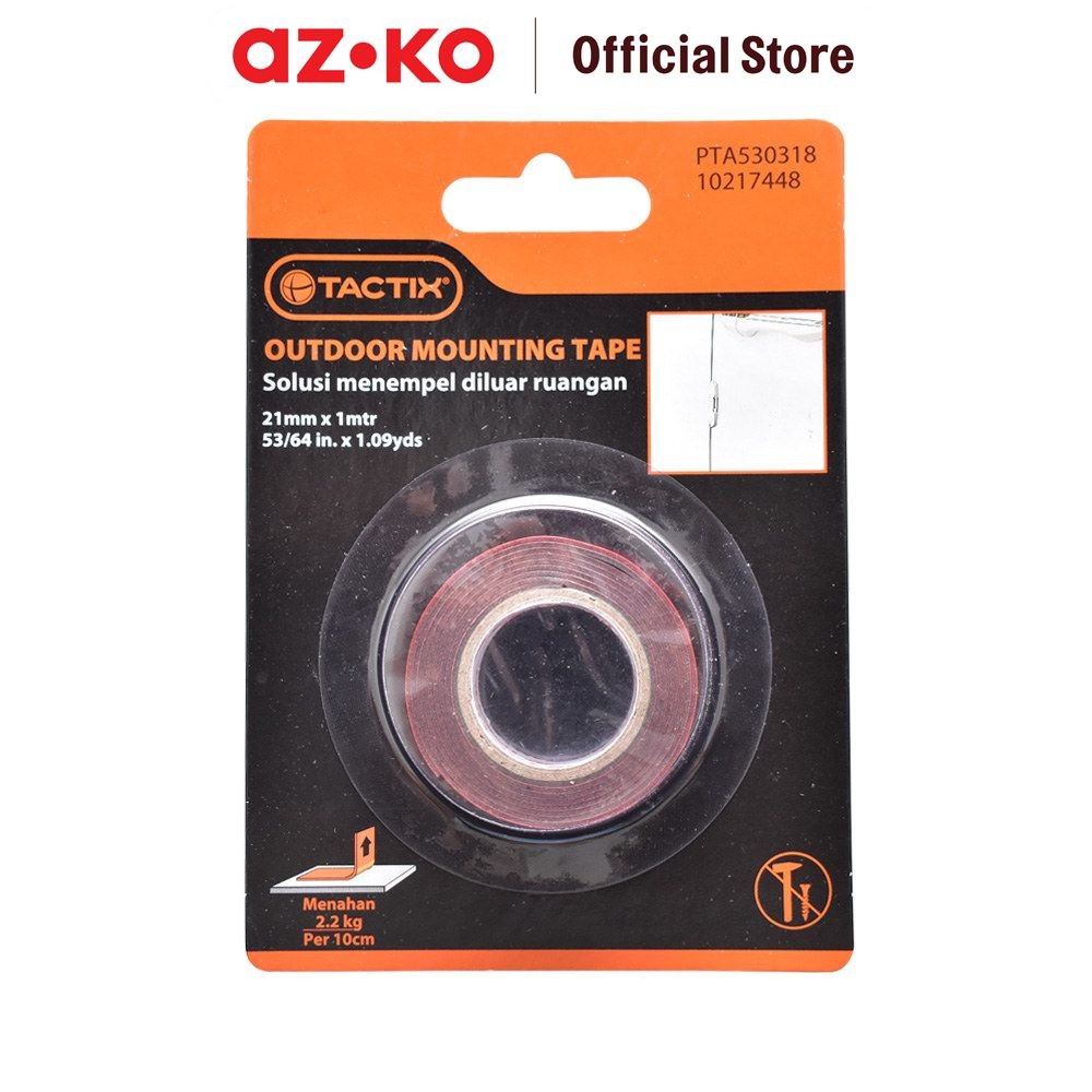 AZKO Tactix Mounting Tape Outdoor 1 mtr Isolasi Lakban Perekat Double Tape Untuk Gantungan Hook Temp
