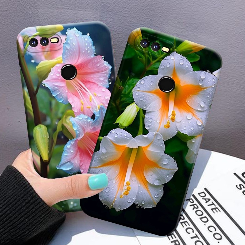 Case Oppo A5s A7 A12 A11K F9 REALME 2 PRO A3S A1K REALME C2 Motif Bunga Aesthetic - Case Oppo - Case