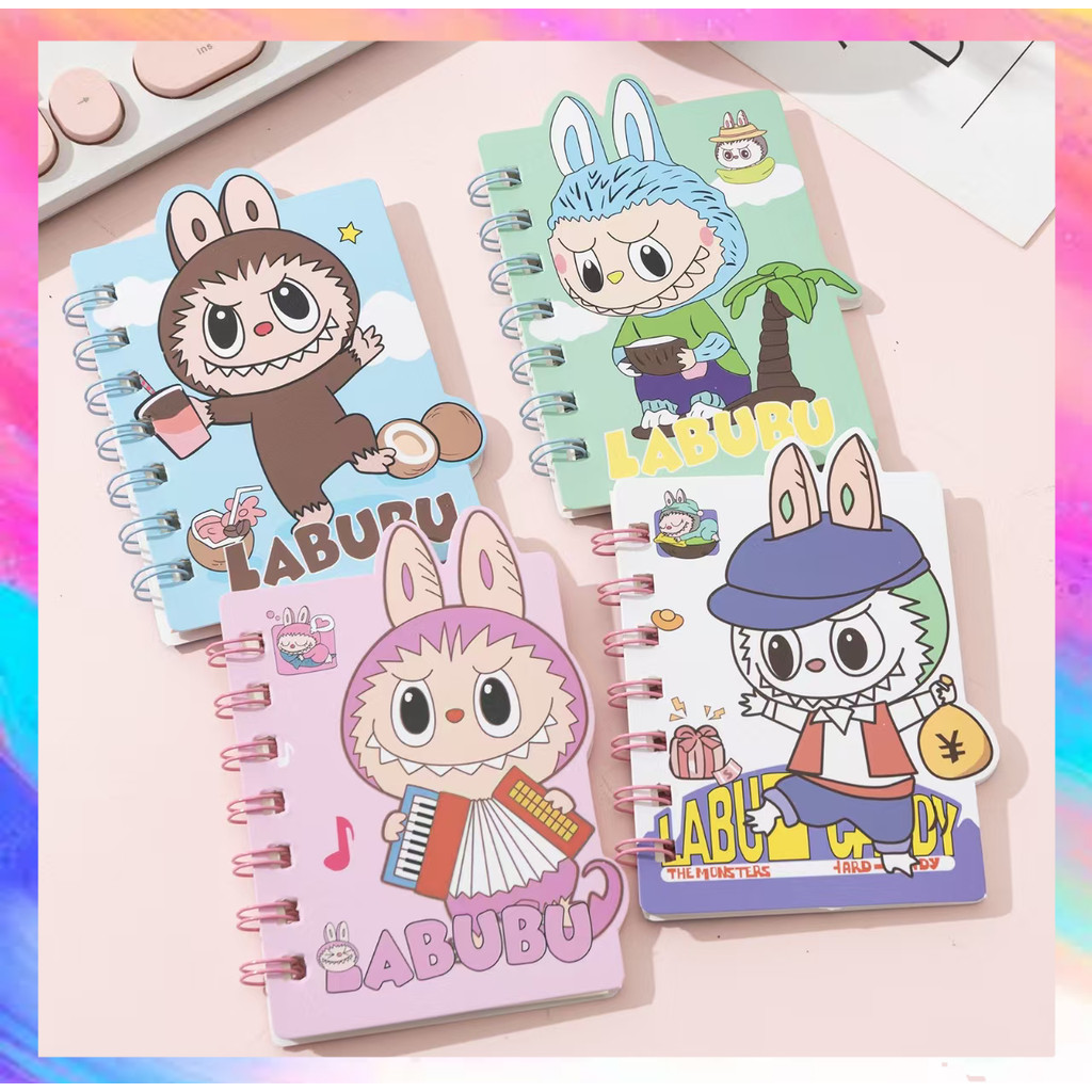 

Note book Ring Motif Memo Kecil A7 Spiral isi notebook Mini Buku Tulis Ring Labubu Sanrio - GF0521