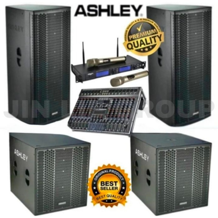 Grosir Paket Sound System Speaker Aktif ASHLEY 12 Inch + Subwoofer Aktif ASHLEY 15 Inch Original