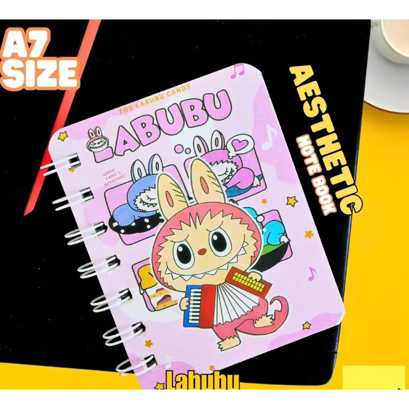 

(GAT) notebook Labubu premium / Buku Catatan A7 80 Lembar Coil Book Jurnal Motif Ring