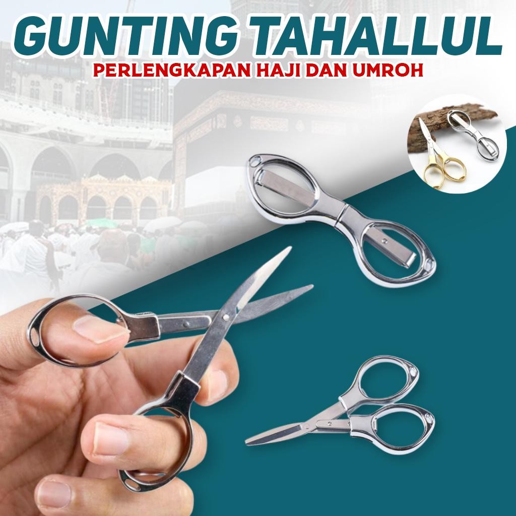 

ANP88 Gunting Lipat Kacamata / Gunting Lipat Stainless Steel Folding Portable Pocket Scissors Gunting Kapas / Gunting Lipat Mini untuk Tahalul Haji Umroh / Gunting Kecil Potong Rambut / Gunting Tahallul