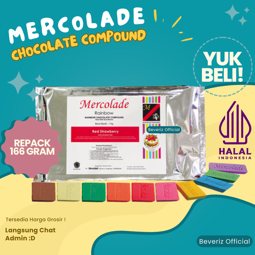 

BEVERIZ Mercolade Compound Chocolate Rainbow | Coklat Batang Parut Premium {BISA COD} { Tersedia Harga Grosir}