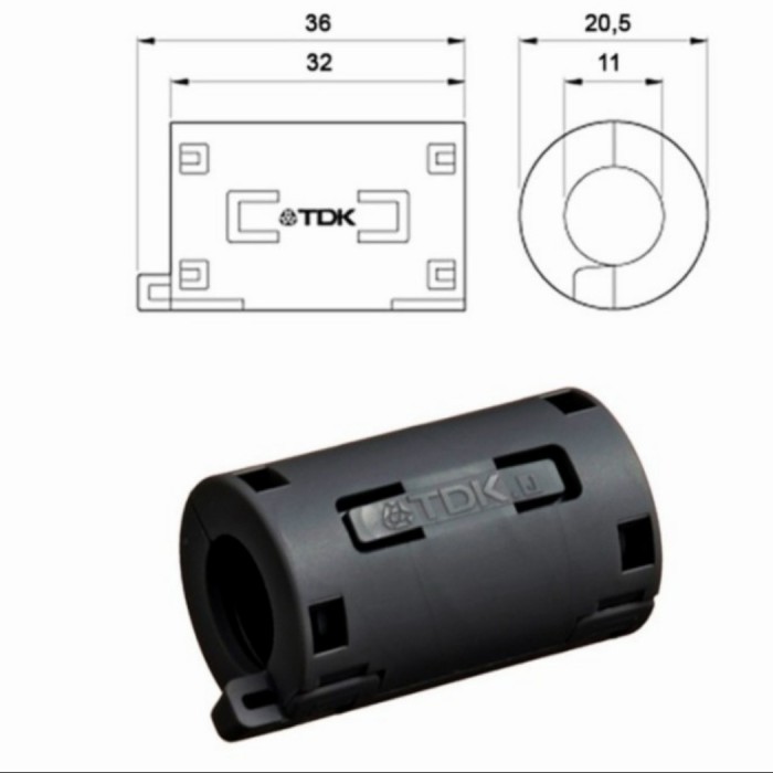 SB99 ferrite ferit ferrit magnet tdk 11mm kabel audio zcat2035 1130