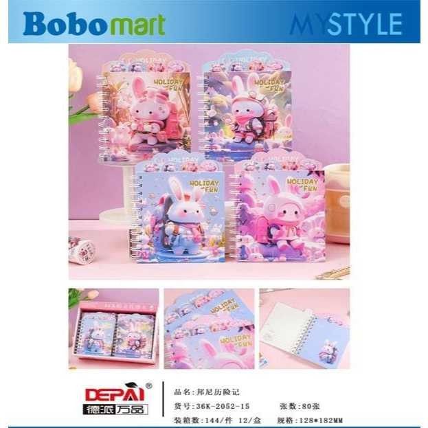 

BOBOMARTS JAKARTA BUKU DIARY NOTEBOOK DEPAI2025-15 ISI 80 LEMBAR BUKU TULIS RING NOTEBOOK RING BUKU CATATAN BUKU TULIS MOTIF