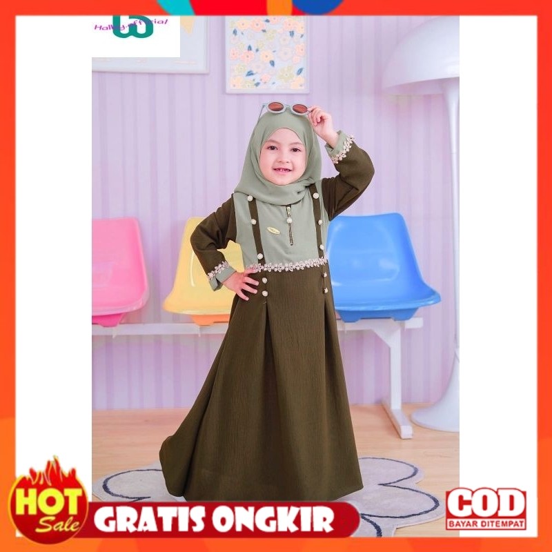 [PREMIUM ORIGINAL] GAMIS SYAR'I KIDS MODEL TERBARU CANTIK SIMPLE MEWAH ELEGAN//HELWA KIDS SYARI//GAM