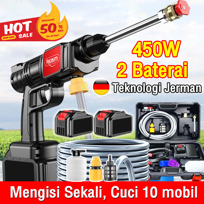 (1 batrei 388 ) Reaim Jet Cleaner  Tekanan Tinggi Alat Cuci Motor Mobil AC Steam Mesin Cuci Steam Mo