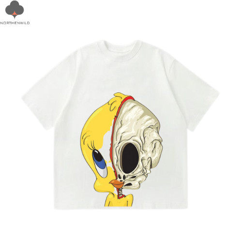UNISEX TSHIRT WHITE TWITTY SKULL size S-M-L-XL costum 24s