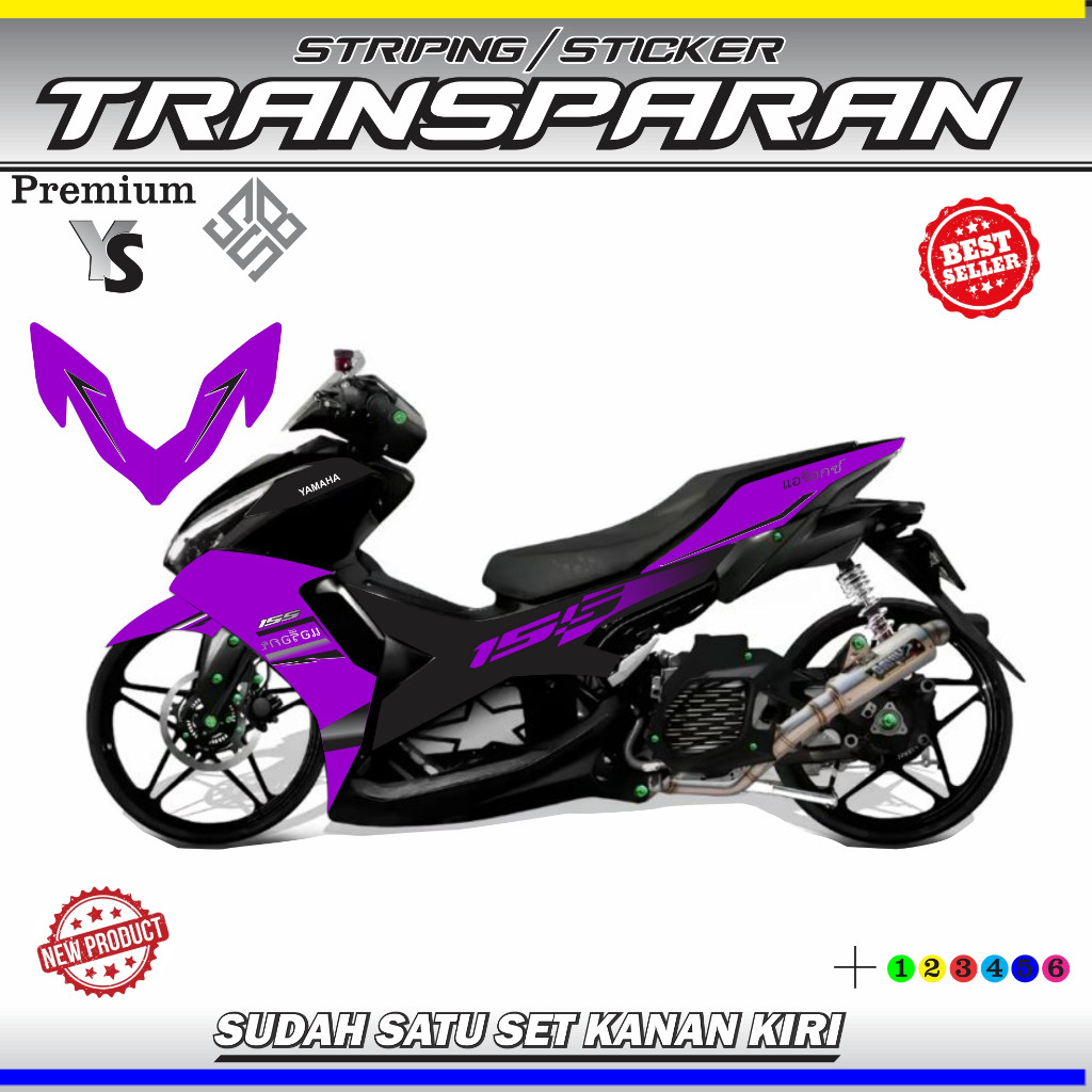 STRIPING VARIASI Striping Transparan Aerox New 155 Connected Thailand Terbaru