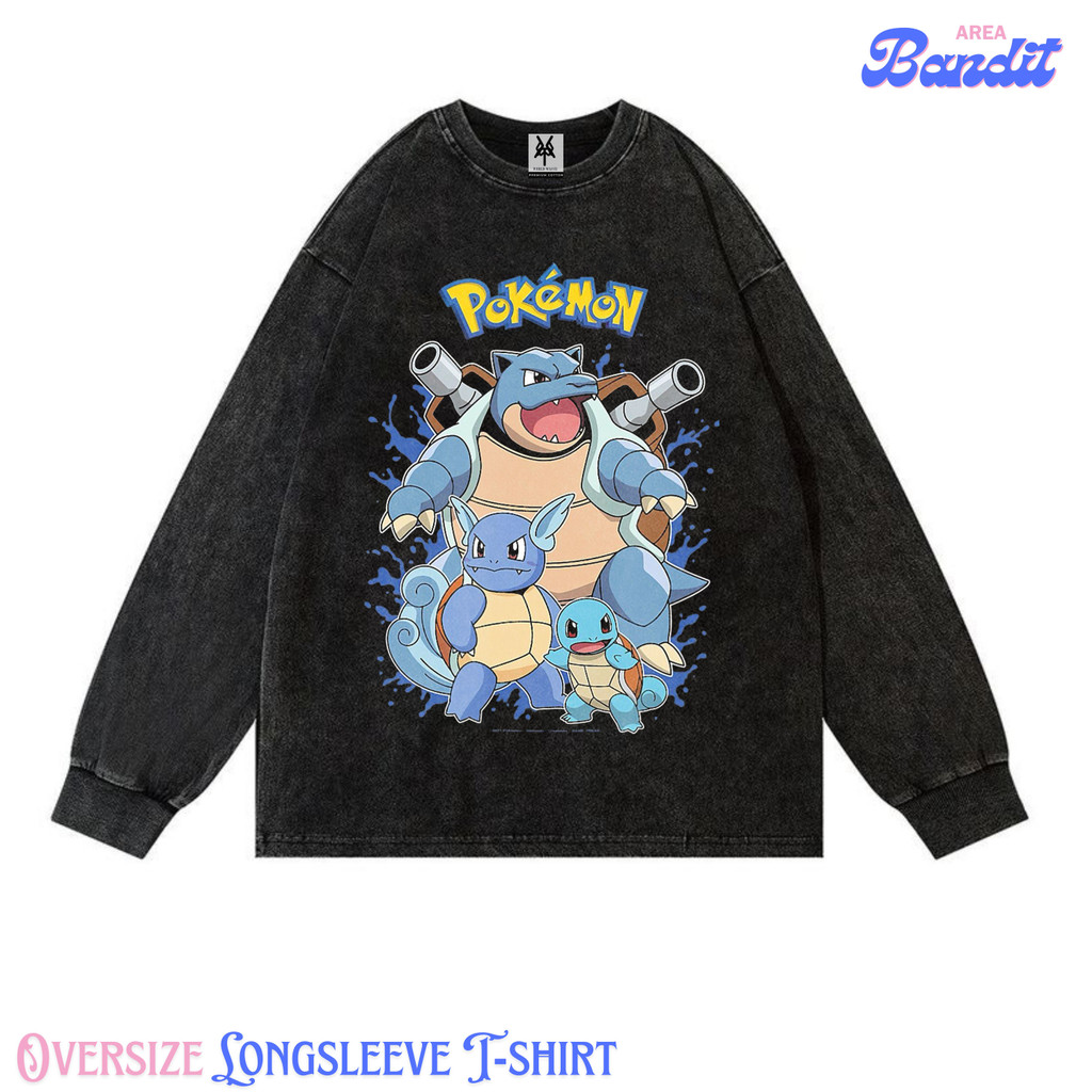 Bandit Area "pokemon squirtle" Oversize Longsleeve T-shirt Vintage tee
