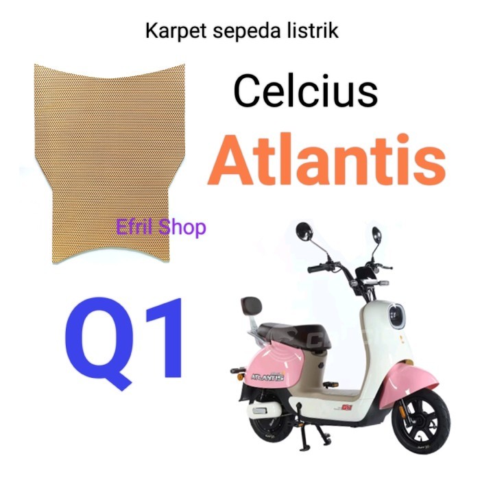 Karpet sepeda listrik BAHAN KARET MOTIF Celcius Atlantis Q1