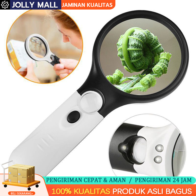 

2in1 Kaca Pembesar LED 2in1 Pembesar 3 LED Membaca Magnifying Glass Dengan Lampu Loop Magnifying Untuk Membaca dan Perhiasan