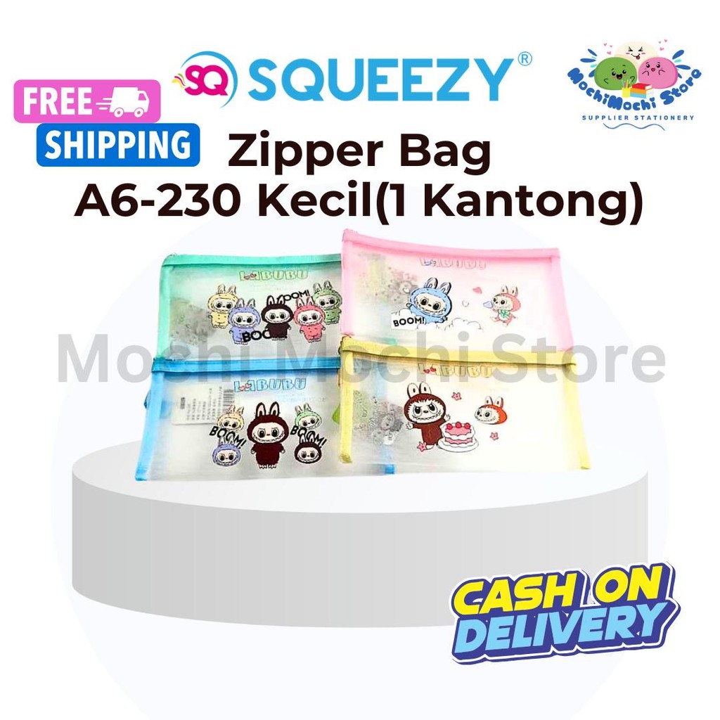 

PER PCS Zipper Bag LABUBU A6-230 Kecil | 1 Kantong | Mesh Document Pouch /Tas Jaring Resleting LABUBU | Labubu