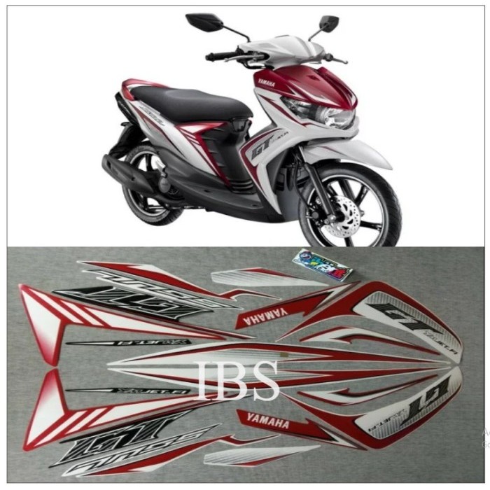 STRIPING MIO SOUL GT STREET PUTIH 2013 STIKER ORI YAMAHA POLET