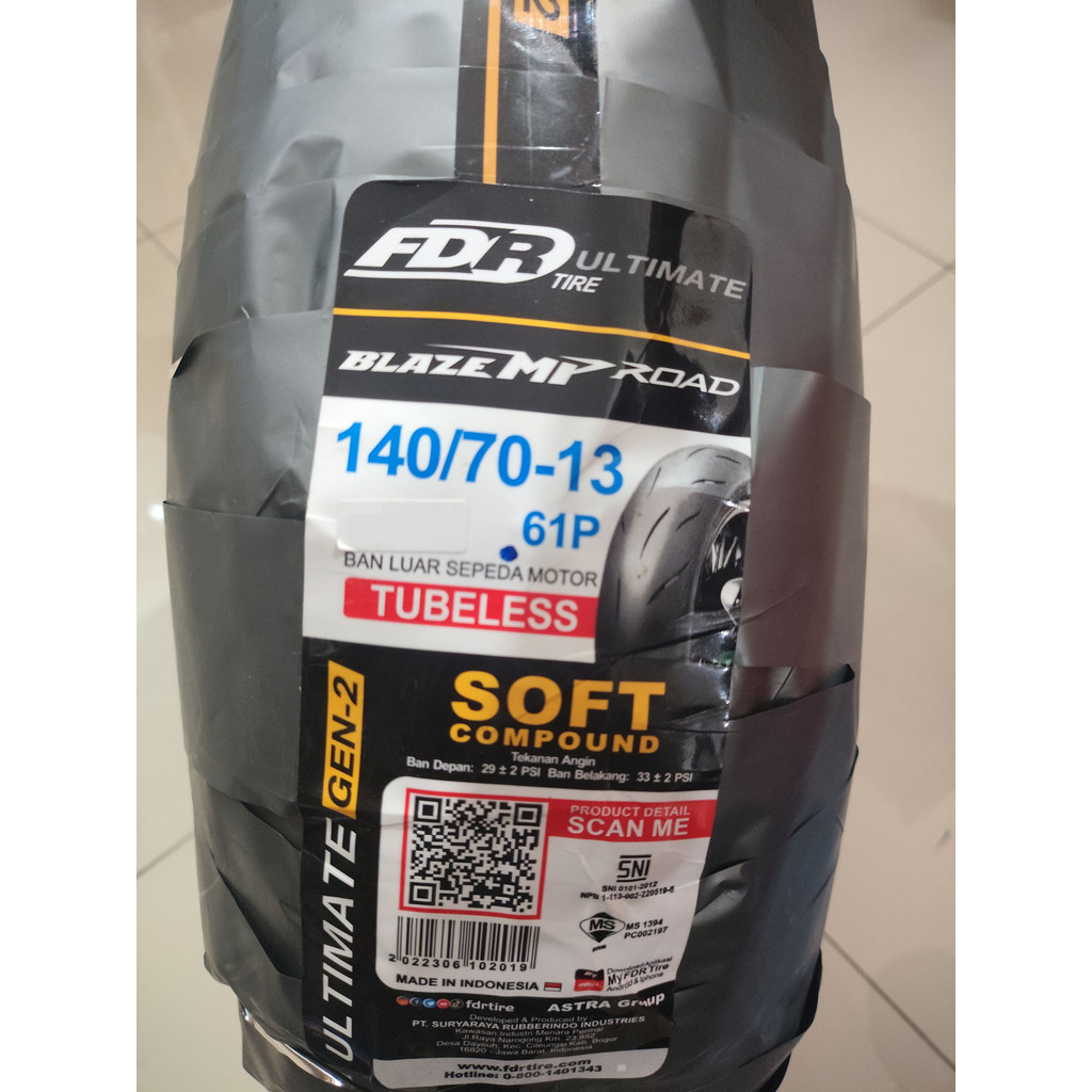 FDR Ban Luar 140/70-13 MP Road Tubeless