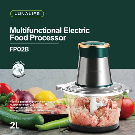 Chopper Luna Life FP02B / Blender Chopper Kaca 2L / Blender Daging / Food Processor