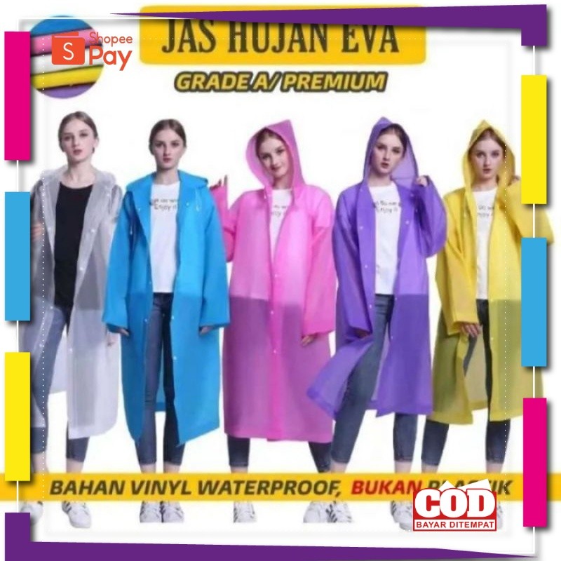 [PREMIUM BAHAN TEBAL] Jas Hujan Eva Jas Hujan Trendy Premium Quality